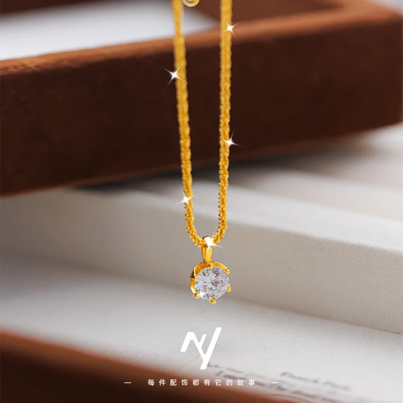 

Роскошное ожерелье в форме гусеницы из чистого золота 24 карата 9999, женская цепочка на ключицу, подарок