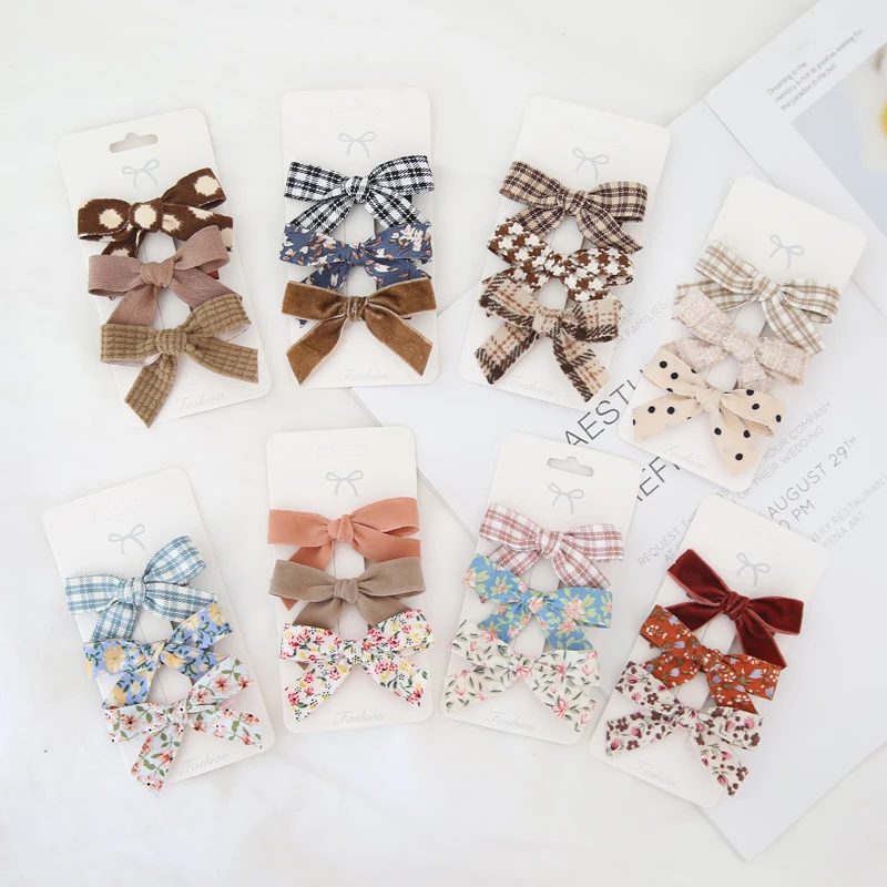 3Pcs/Lot Children\'s Headwear Hair Accessories Clip Bows For Girls