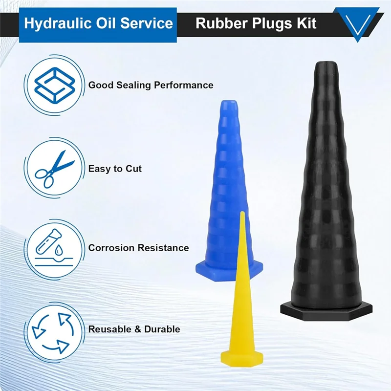 

TKOH-Universal Drip Proof Hydraulic Hose Plugs–38PCS Rubber Plugs Kit For Oil Service & For Irrigation,Lines