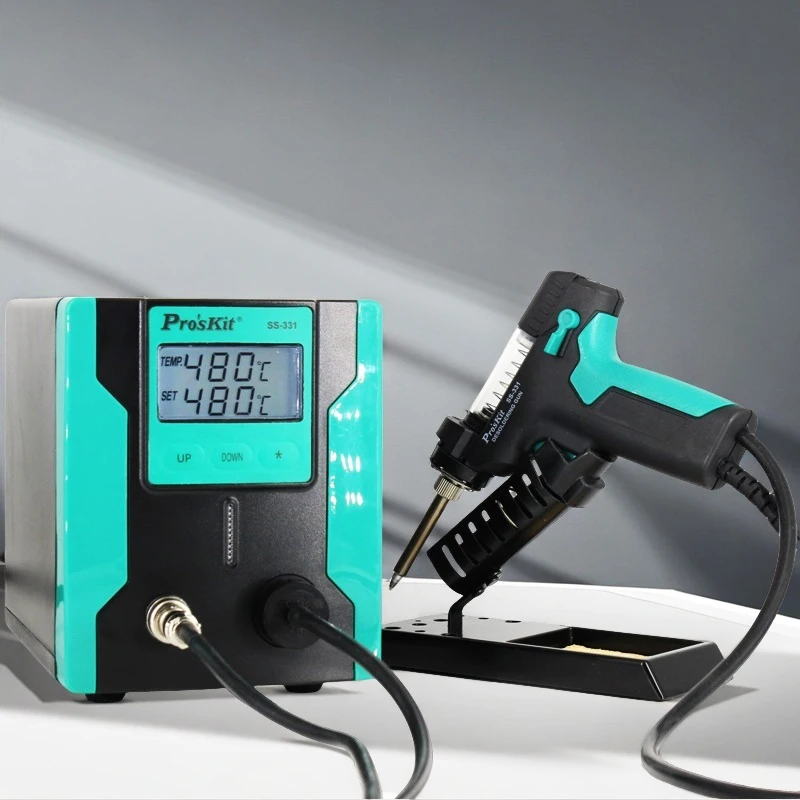 Pro'sKit SS-331H Pompa dissaldante elettrica digitale LCD BGA Dissaldatura Aspirazione Saldatura sottovuoto Ventosa Pistola Auto Sleep