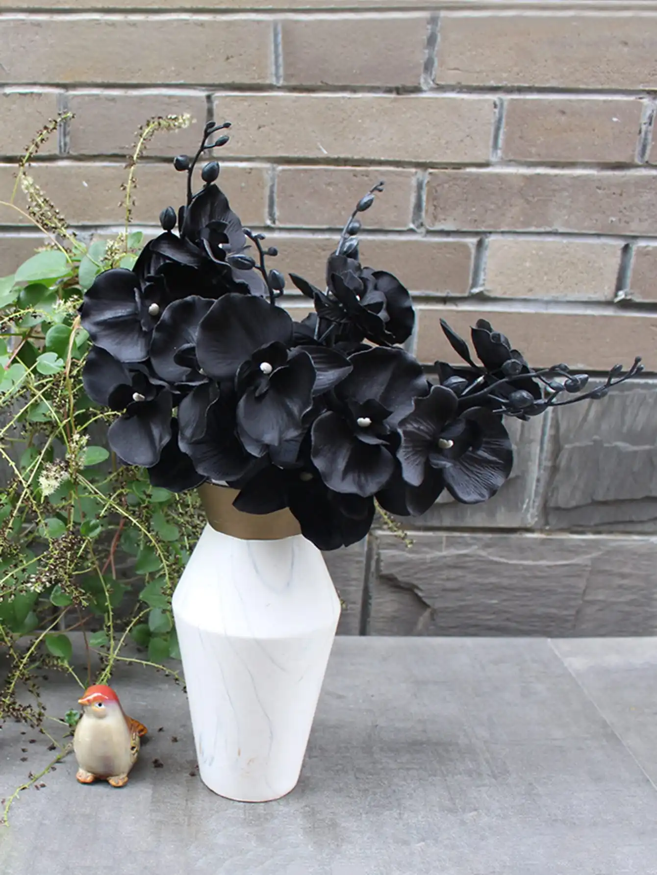 1pc Black Butterfly Orchid String Simulation Plant Dancing Orchid Silk Cloth Simulation Flower Artificial Flower Home Decoration