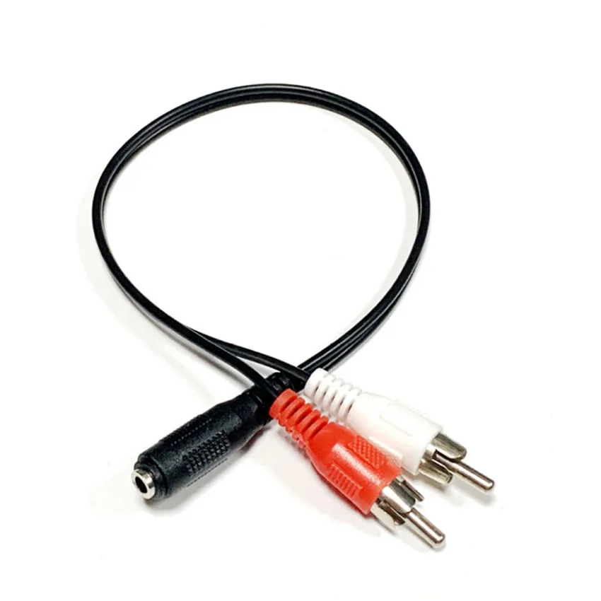 3.5 Audio Aux Socket Connector To Headphone Music Wire 3.5mm RCA Female Jack Stereo Cable Y Plug 2 Male Adapter