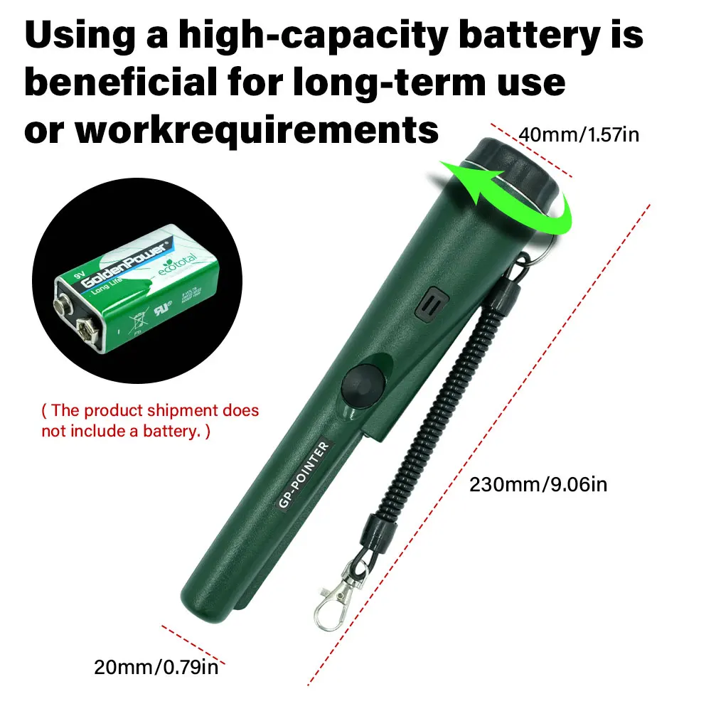 Puntatore GP professionale per metal detector portatile con design impermeabile e alta sensibilità per un massimo di posizionamento preciso del tesoro
