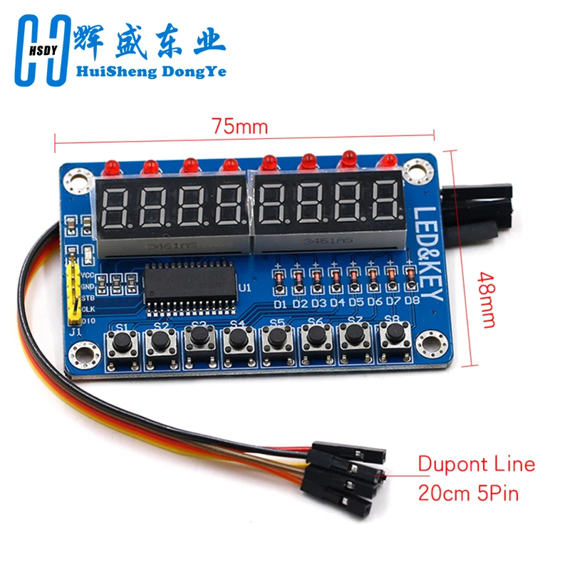 TM1638 Module Key Display For AVR Arduino New 8-Bit Digital LED Tube 8-Bit