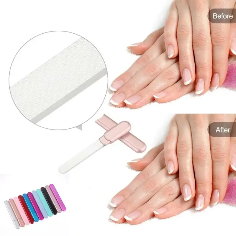 ✨ Glass Nail File With Case, Crystal Diamond Salon Best Beauty Nail Buffer For Natural And Acrylic Nail