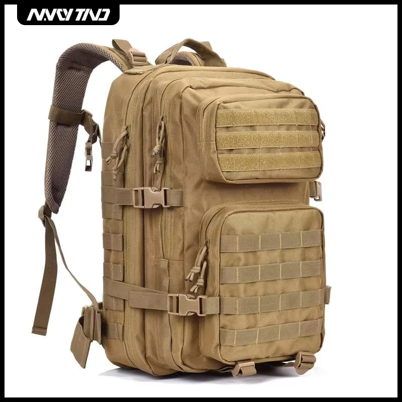 Tac Backpack Men's Large Capacity Molle System 3P Assault Pack for Hunting Accessories Armband Khaki