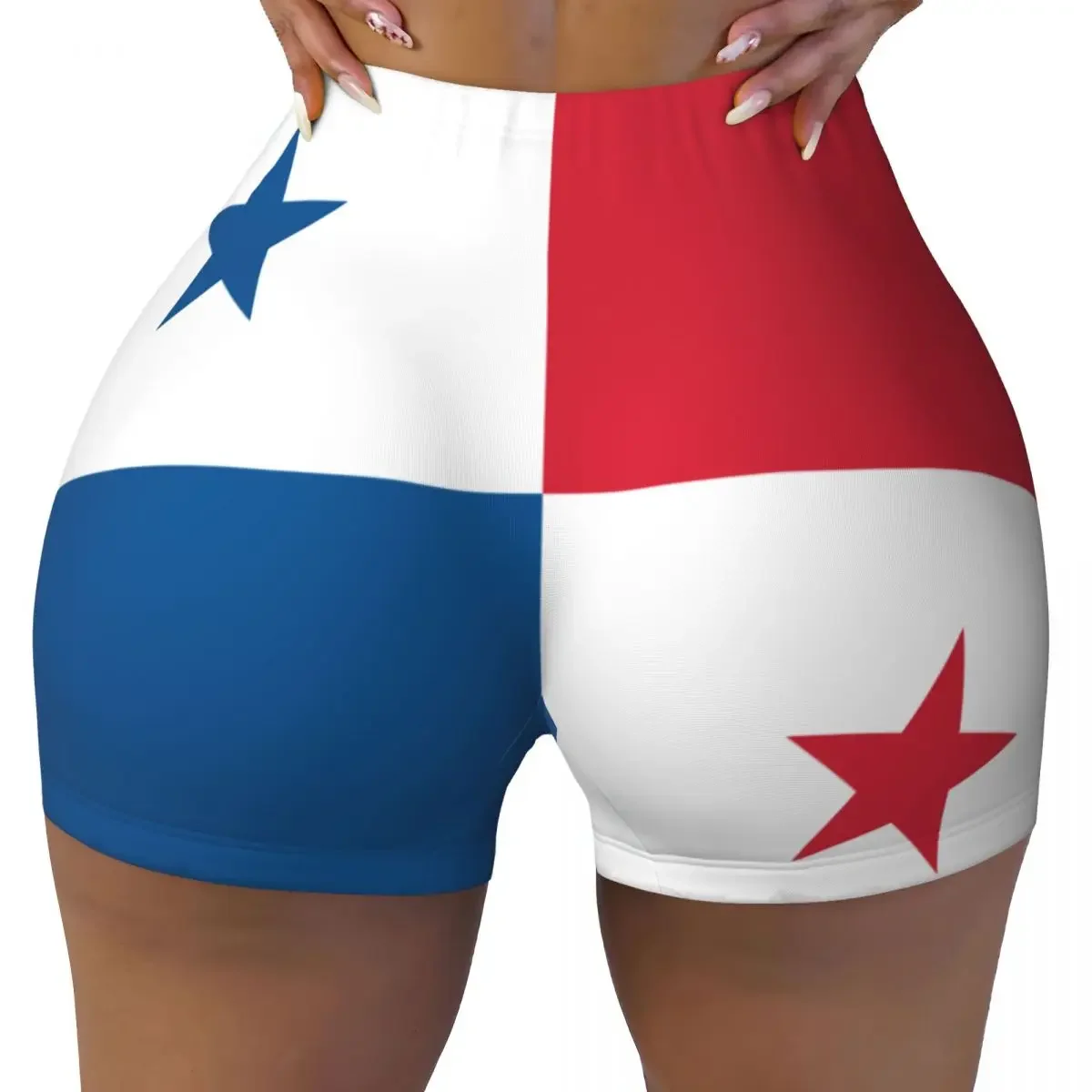 Damskie spodenki do jogi z flagą Panama, szybkoschnące spodenki treningowe, damskie spodenki do jogi, na siłownię, do biegania, odzież sportowa