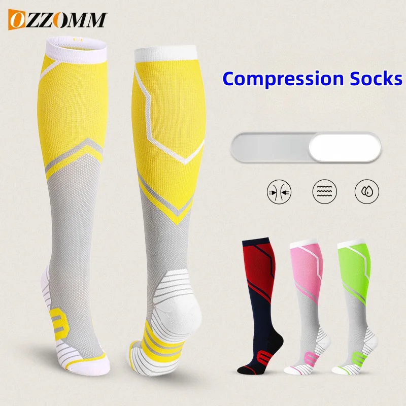 1Pair Knee High Sports Grip Socks Man,  Non-Slip Compression Stockings Women For Football, Gym, Climbing, Skateboard, Soccer