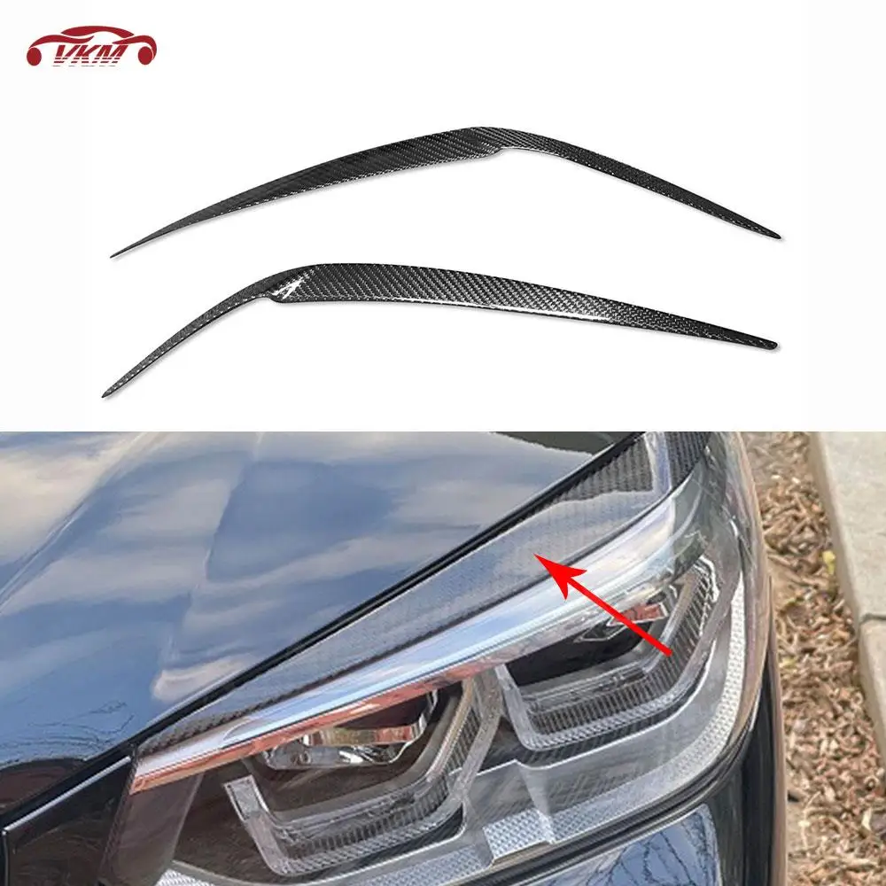 

For BMW X3 G01 X4 G02 X3M X4M 2018 2019 2020 2021 Carbon Fiber Car Headlight Eyebrows Eyelid Lids Bodykits Accessories Styling