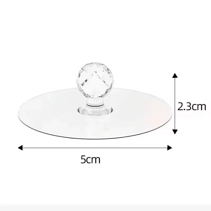 20pcs Transparent Crystal Door Knobs Cabinet Drawer Door Knobs Handles Self-adhesive Handle With Hook Furniture Door Hardware view 3
