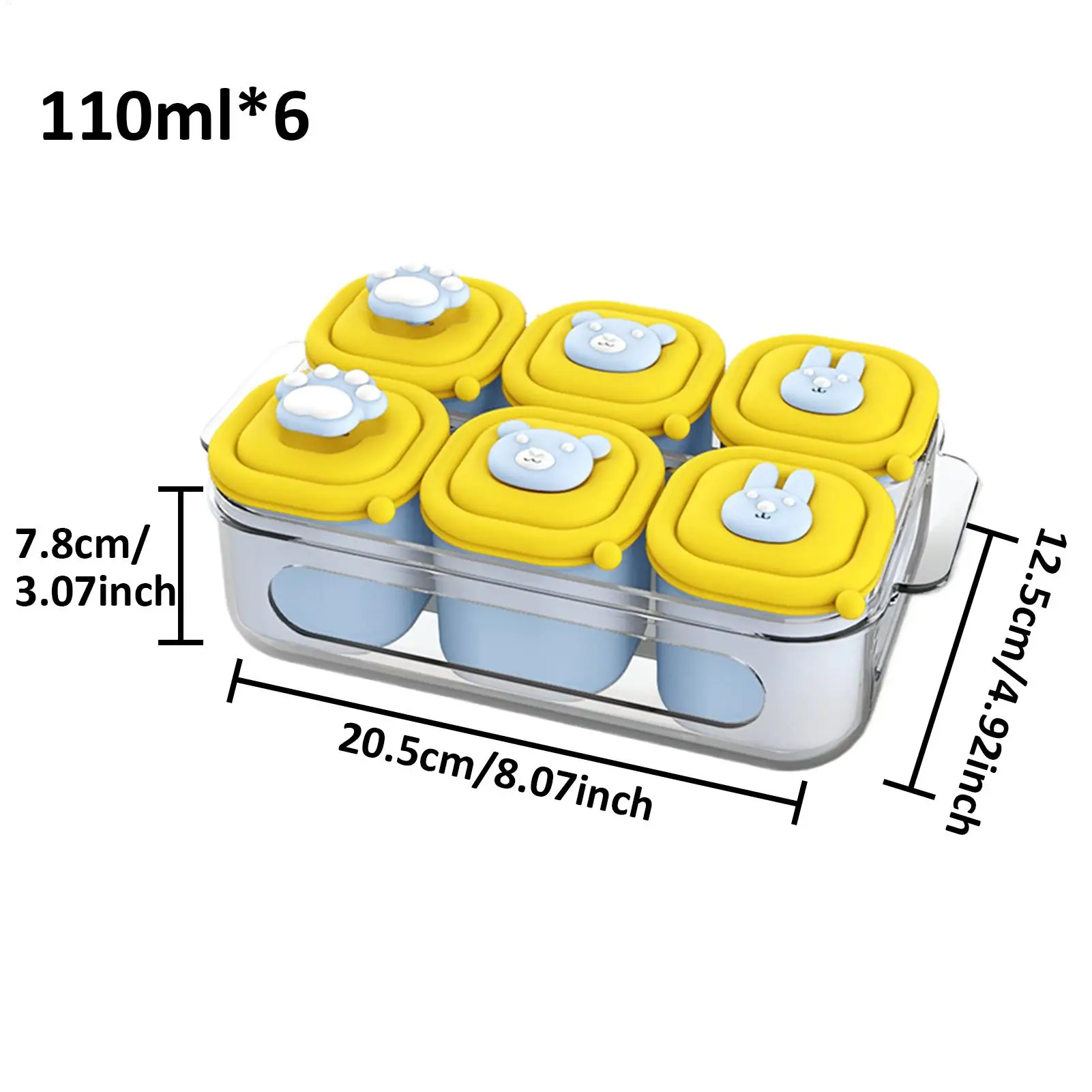صواني أغذية الأطفال للتجميد 6 تجويف سيليكون حاوية تخزين حليب الأم المضادة للانزلاق المنسوجات حليب الأم المنظم الحاويات