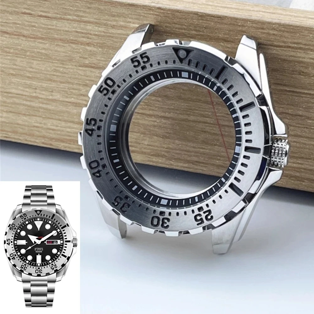 

44 мм, ремешок для часов, аксессуары для часов из искусственной стали, ремешок с красными зубьями, подходит для часов SRP NH35 NH36, детали для модификации часов