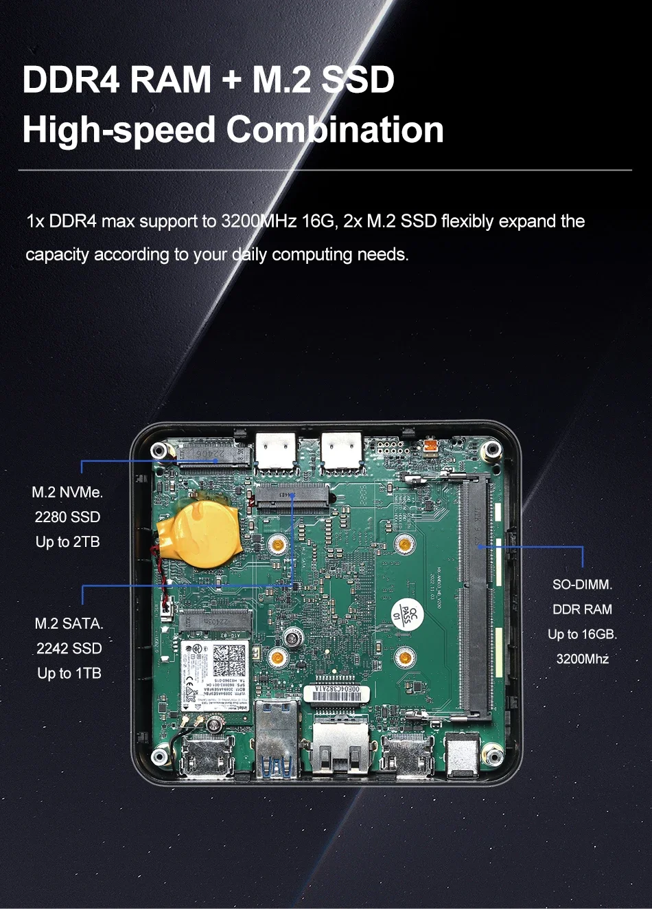 Mini pc Fan Intel N95 N100 1 * LAN i225 AC7265 Bluetooth4.2 2 * HD 4K @ 60Hz Windows10/11 Linux Computer Desktop portatile ufficio