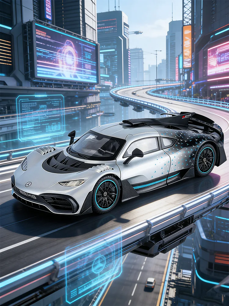 

AMG One 1:24 Scale Diecast Model Car, Silver Star Alloy Toy cars for Adults, Valentine's Day Gift for Car Enthusiasts