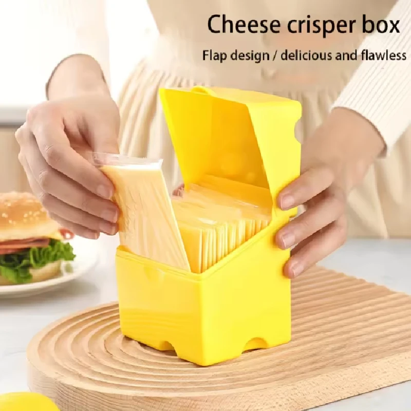 Aufbewahrungsbehälter für geschnittenen Käse aus Kunststoff mit Deckel und Halter, Flip-Top-Butterblock-Box, Käse-Scheiben-Sparer, Küchen-Organizer – Detail 5