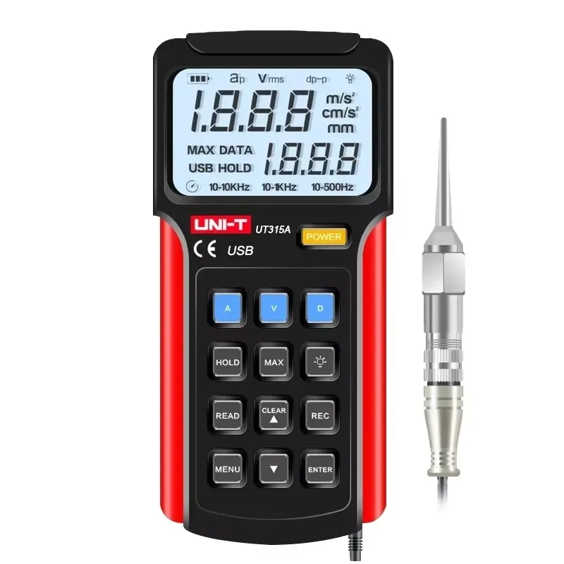 

UT315A Portable Vibration Meter High Precision Vibration Meter Industrial Motor Fault Vibration Detector