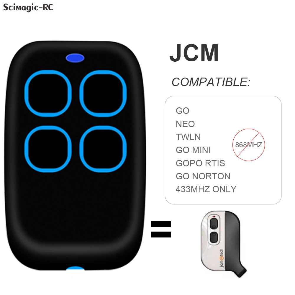 

Garage Control JCM TECH MUV2 MUV4-CYC PRO 868MHz Gate Command ROPER GO NEO 433mhz Garage Opener