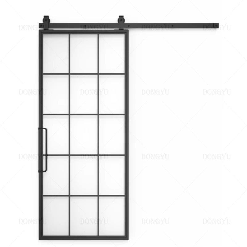 

# Hot Steel Wrought Sliding Slim Narrow Frame Aluminum Barn Doors For Storage Custom Iron And Glass Sliding Barn Doors With Hard