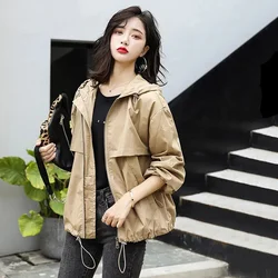 Fashionable And Basics Solid Colored Hooded Long Sleeved Jacket Windbreaker Waterproof Sun Jacket Outdoor Sports Climbing Trench