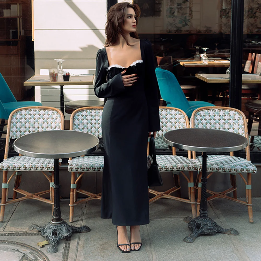 

Customized Mermaid Square Collar Elegant Formal Evening Dress Delicate Bespoke Occasion Gowns Fashion Modern Party Dress