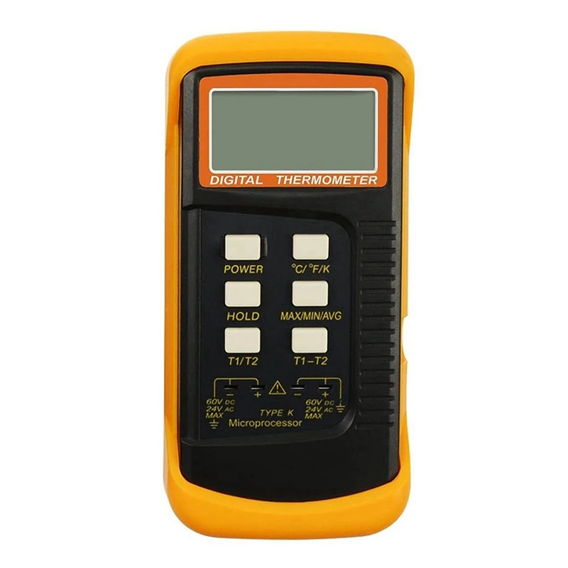 Digital K Type Thermocouple Thermometer(-50-1300°C) Dual Channel 2 Thermometer Pipe Clamp And 2 Sensor Probes