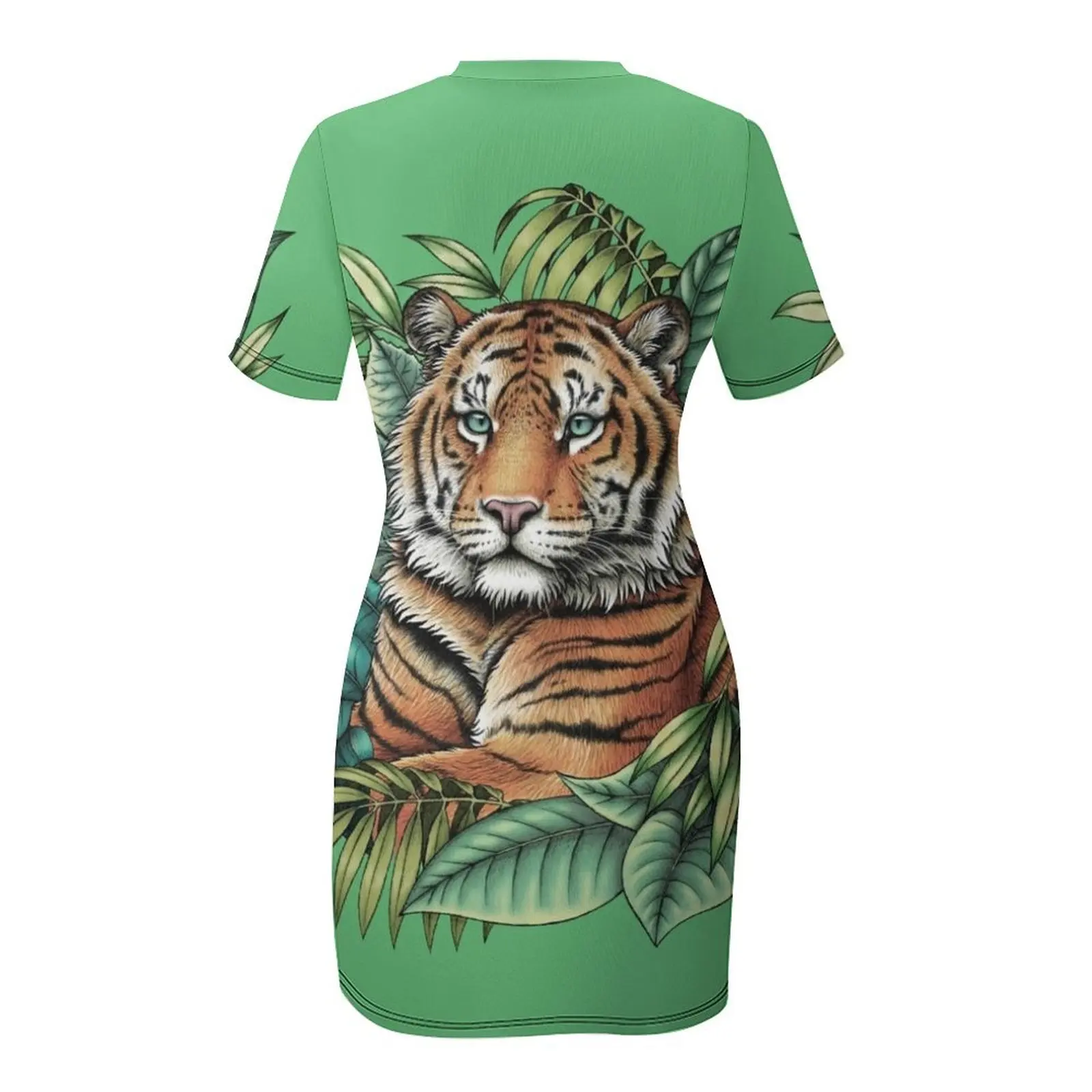 ชุดราตรีแขนสั้นลายเสือสุมัตตัน ชุดราตรีสำหรับผู้หญิง ชุดราตรีออกงาน ชุดราตรีปี 2025