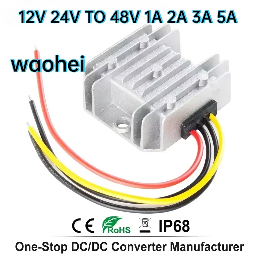 12V24V to 48V 1A 2A 3A 5A Boost DC-DC Step Up DC Converter 12 Volt to 48 Volt Reliable Voltage Regulators CE RoHS Waterproof