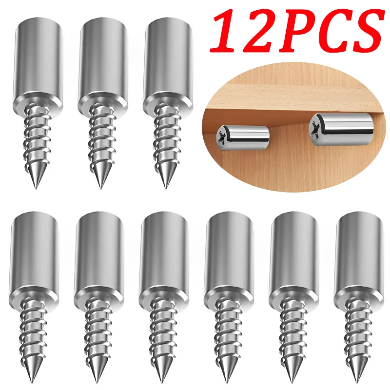 12/1PCS Cross Self-tapping Screw with Rubber Sleeve Laminate Support for Home Wardrobe Cabinet Glass Hard Nonslip Partition Nail