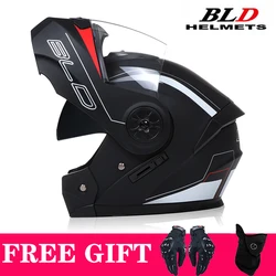 Fashion Moto Dual Lens Helmet Latest Interior Visor Safety Modular Flip Motorcycle Helmet Voyage Racing Men Women DOT Approved