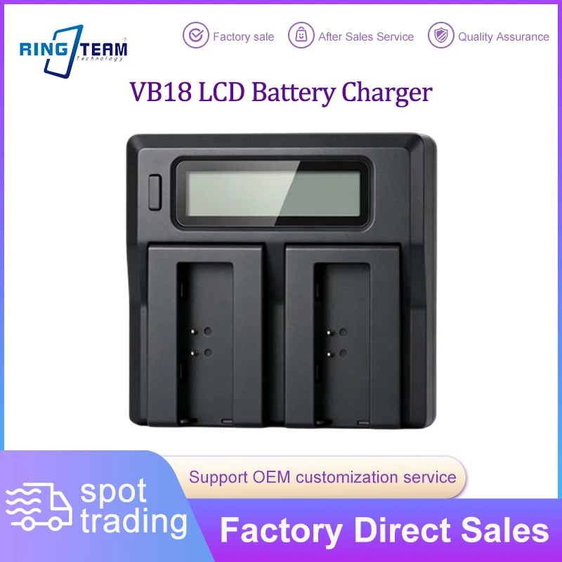VB18 Dual Channel LCD Battery Charger for Godox V850 V850II V860 V860II Speedlite Flash Compatible with Canon Nikon