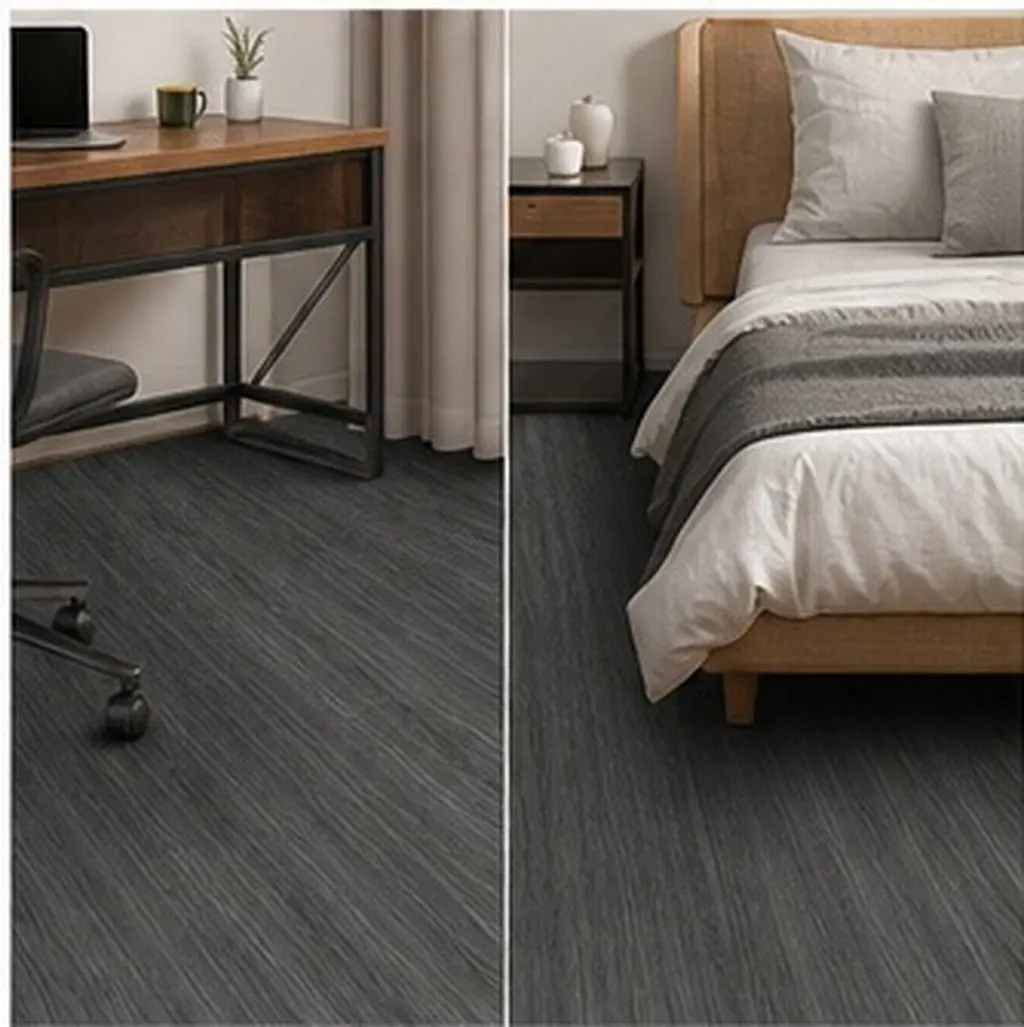 Waterproof PVC Floor Sticker Peel and Stick Floor Planks Removable Wood Grain Tile Decal for Home Office Bedroom