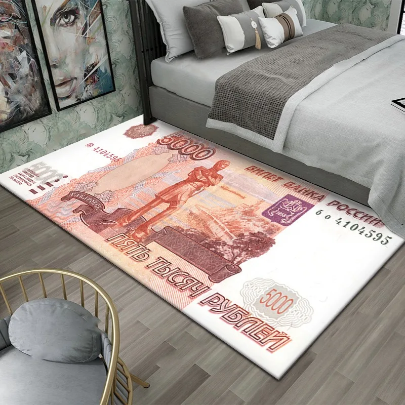 Vikama Flannel Dollar Banknote Print Large Area Cushion - Creative Design Featuring a Currency Theme For Home Decoration Carpet