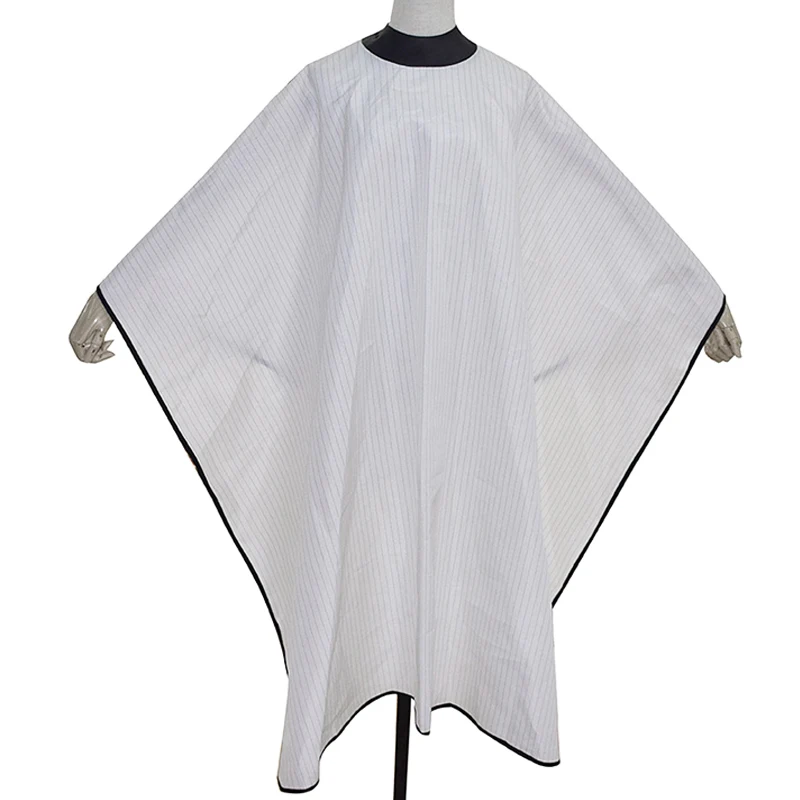 Barbertop-Cape blanche imperméable pour salon de coiffure, tablier de coiffeur, robe de coupe de cheveux, manteau de coiffure