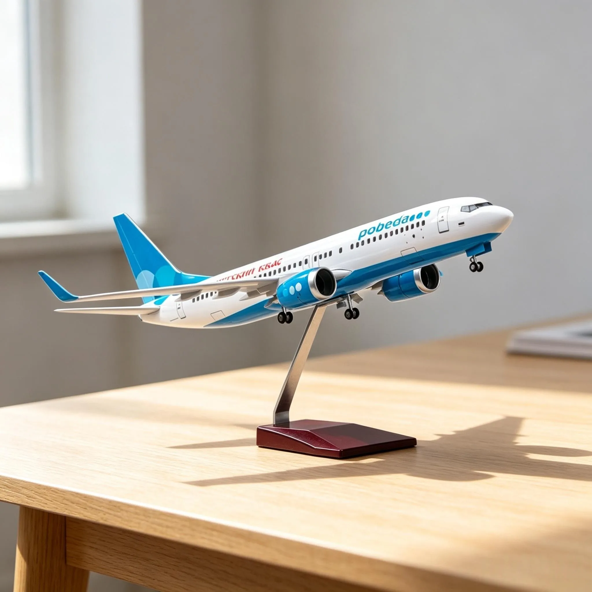 Russian Victory Airlines B737 Airplane Airways 47cm Scale Plastic Model Diecast Resin Aircraft Collection Display Decoration Gif