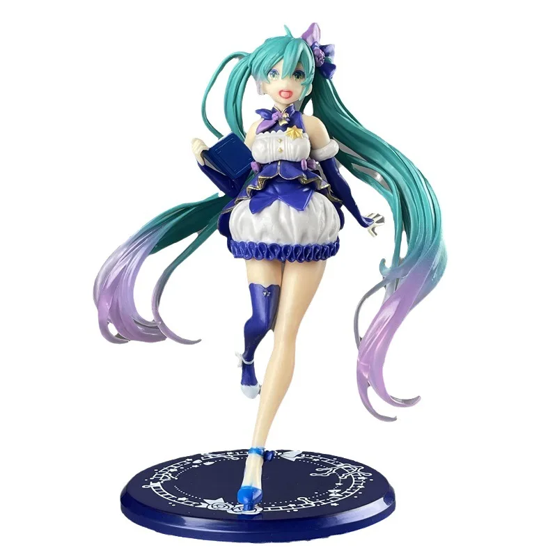 19cm Anime Figure Hatsune Miku Winter Dress Cute Girl Boxed Car Desktop Ornaments Anime periferiche Pvc Model Collection Toy Gift