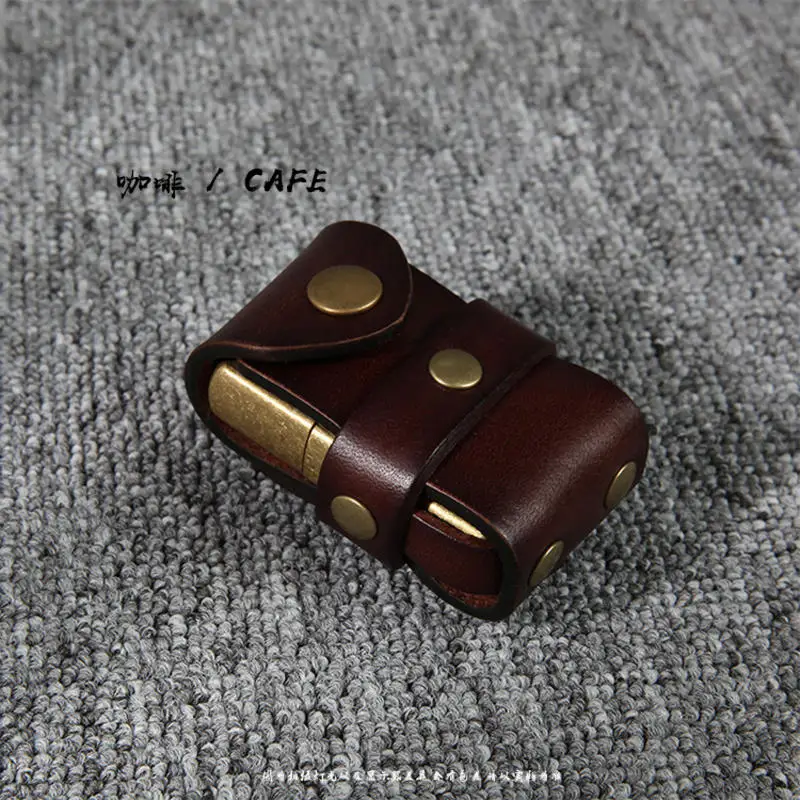 Hand Sewn Leather Portable Lighter Storage Box For Zippo Zorro Lighter