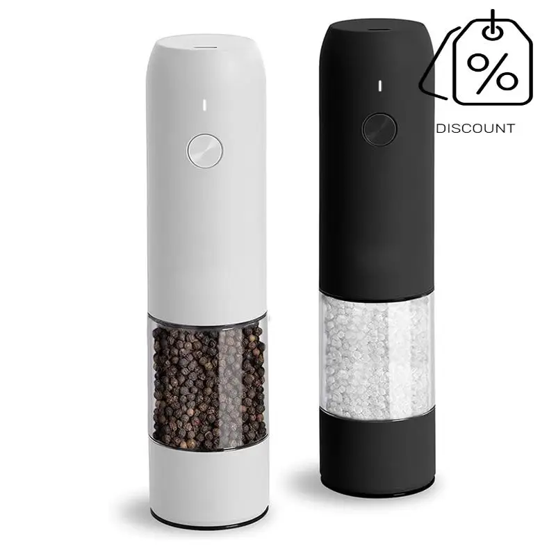 Smerigliatrici elettriche automatiche per sale e pepe da 2 confezioni - Livelli di macinazione regolabili ricaricabili tramite USB-Y48A
