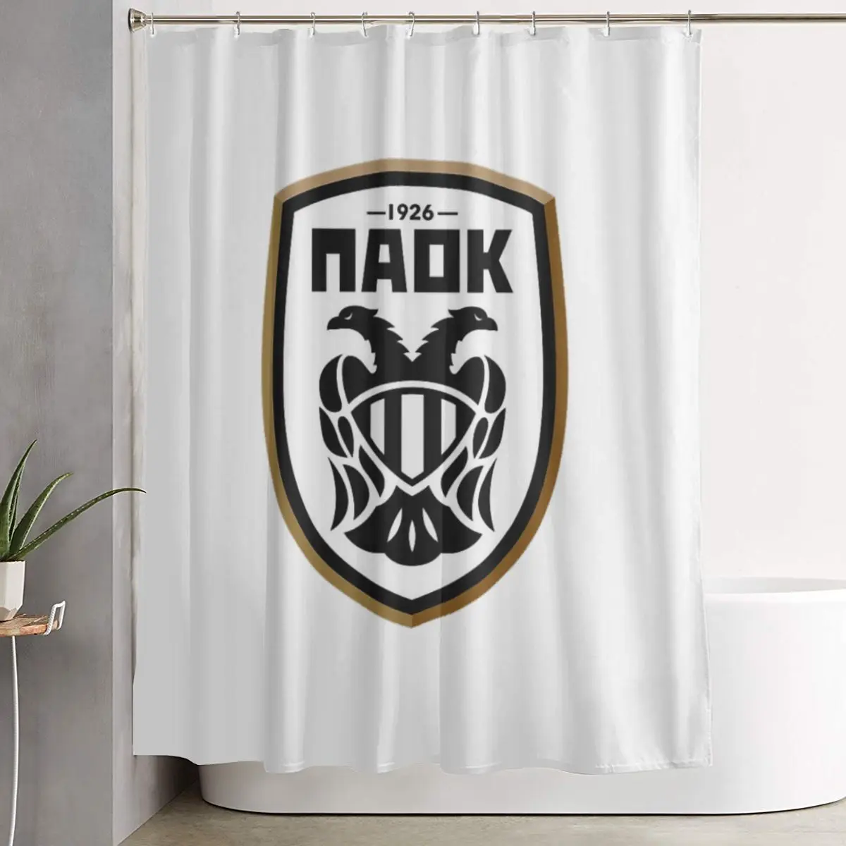 

Занавеска для душа PAOK для болельщиков греческого футбола из Салоники, полиэстеровая, водонепроницаемая, с крючками