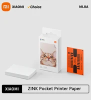 Original 100% Xiaomi ZINK impresora de bolsillo papel autoadhesivo impresión fotográfica 50 Uds hojas Xiaomi 3 pulgadas Mini impresora fotográfica de bolsillo CN