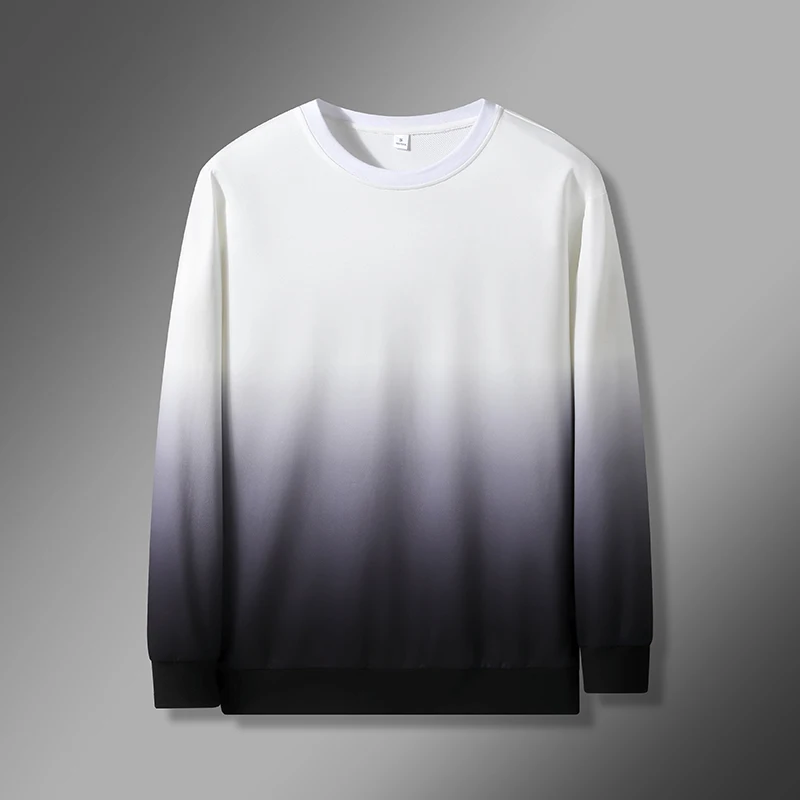 

2024 New Autumn Sweatshirt Men's Bottom Shirt Loose Youth Tops Gradient Color Fashion Trend Men Clothing