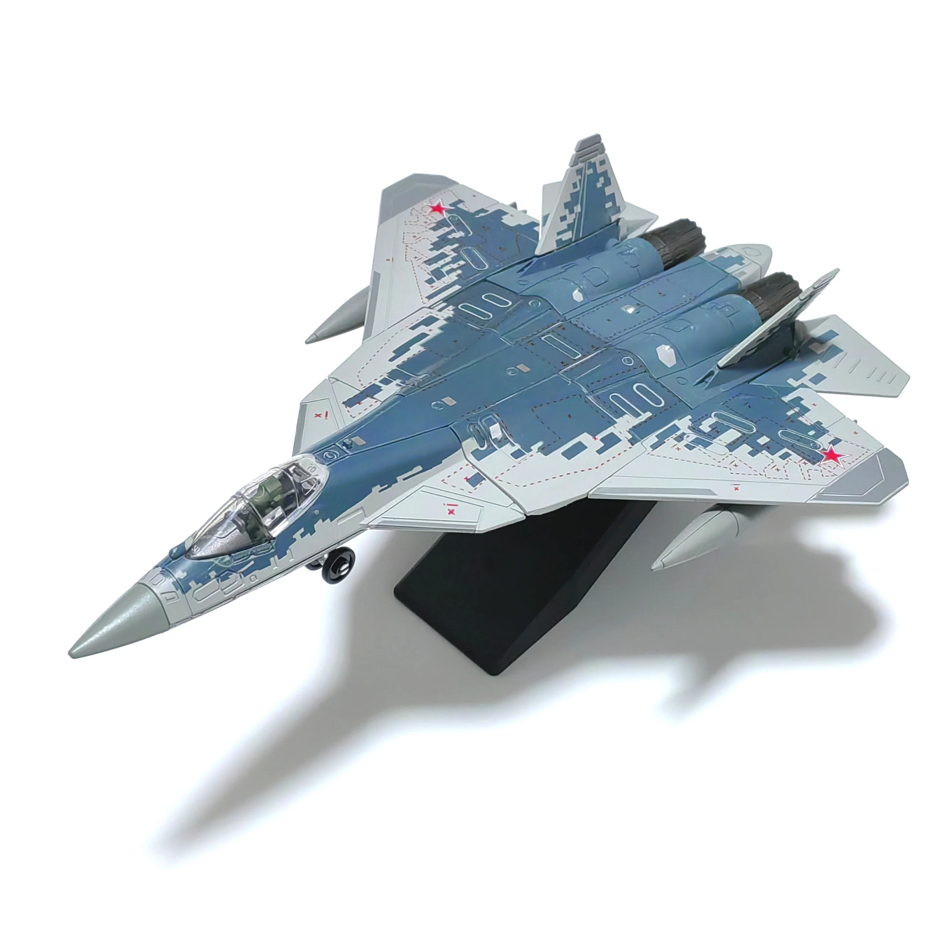 SU-57S Fighter 1/72 Plastic Assembly Scale Model (Including Base) Home Placement, Collection and Decoration Creative Gift