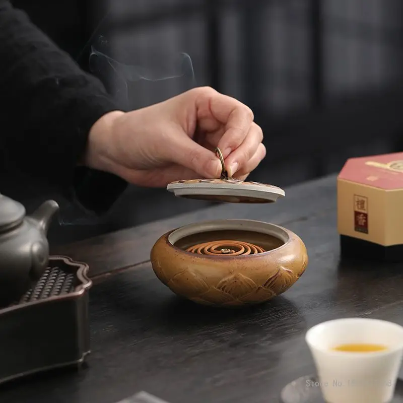 

Маленькая курильница Creative Lotus, керамическая подставка для ароматов, гостиная для внутренней церемонии дзен, ароматическая плита для домашнего офиса, 1 шт.