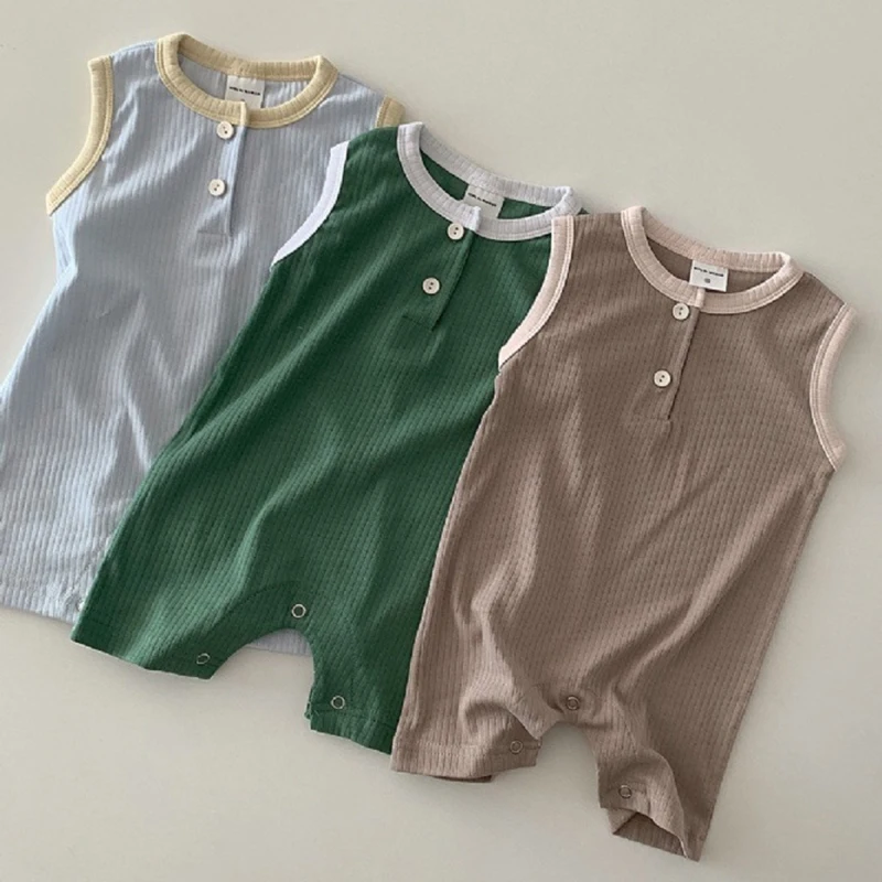 

Летнее Женское боди 2023, тонкое дышащее модное хлопковое боди в стиле пэчворк для девочек, Мягкий комбинезон для мальчиков, Корея