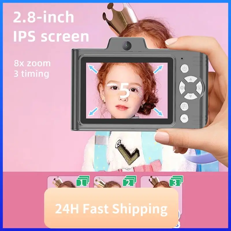1080P Kid Camera 48MP Dual Lenses 8X Optical Zoom Mini CCD Camera 2.8In TFT Screen Great Gift For Boys Girls Kids -Blue