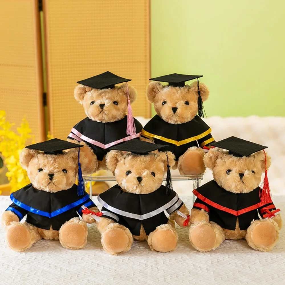 

Bachelor Hat Doctor Cap Graduation Bear Doll Cute Academic Dress Bachelor Bear Plush Toy Stuffed Soft Bear Animal Doll Birthday