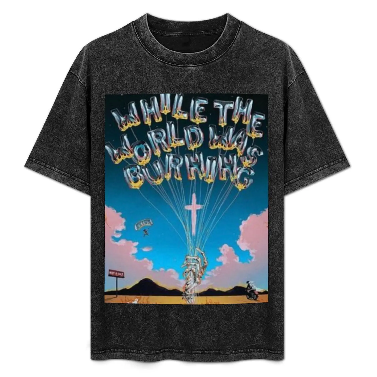 While The World Was Burning - SAINt Jhn Artist Album Artwork T-Shirt designer shirts sublime blue archive men clothings