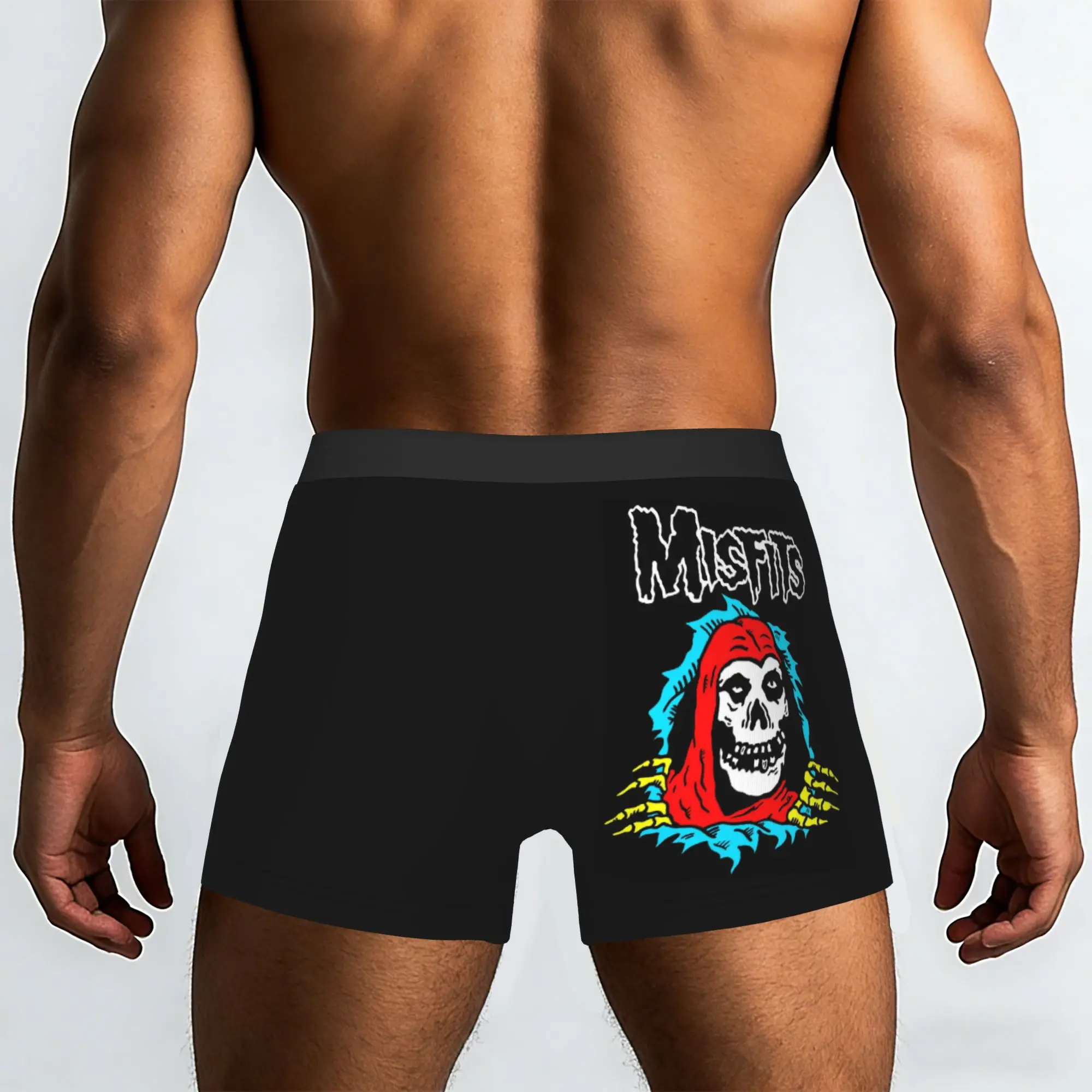 Custom Rock Punk Band Misfits Skull Face Heavy Metal Boxer Shorts For Homme 3D Printed  Underwear Panties Briefs Soft Underpants