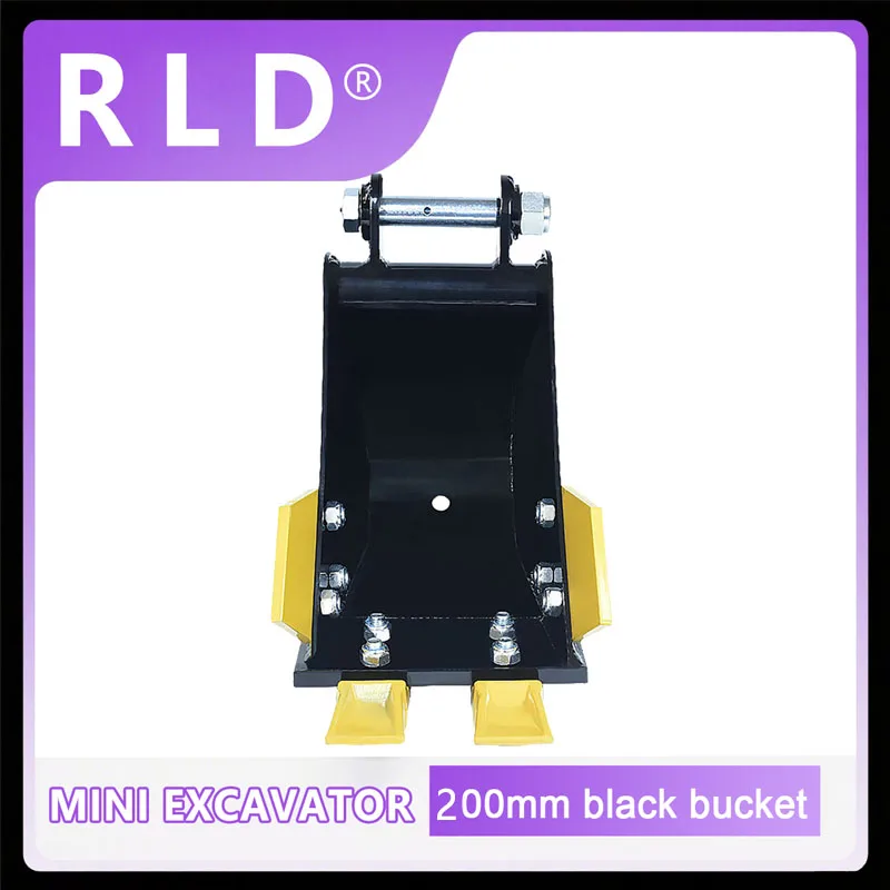 ミニショベルバケットアタッチメント 200mm/7.87インチ トレンチバケット 1～1.5トン級ショベル用 パイプライン設置・溝掘り用