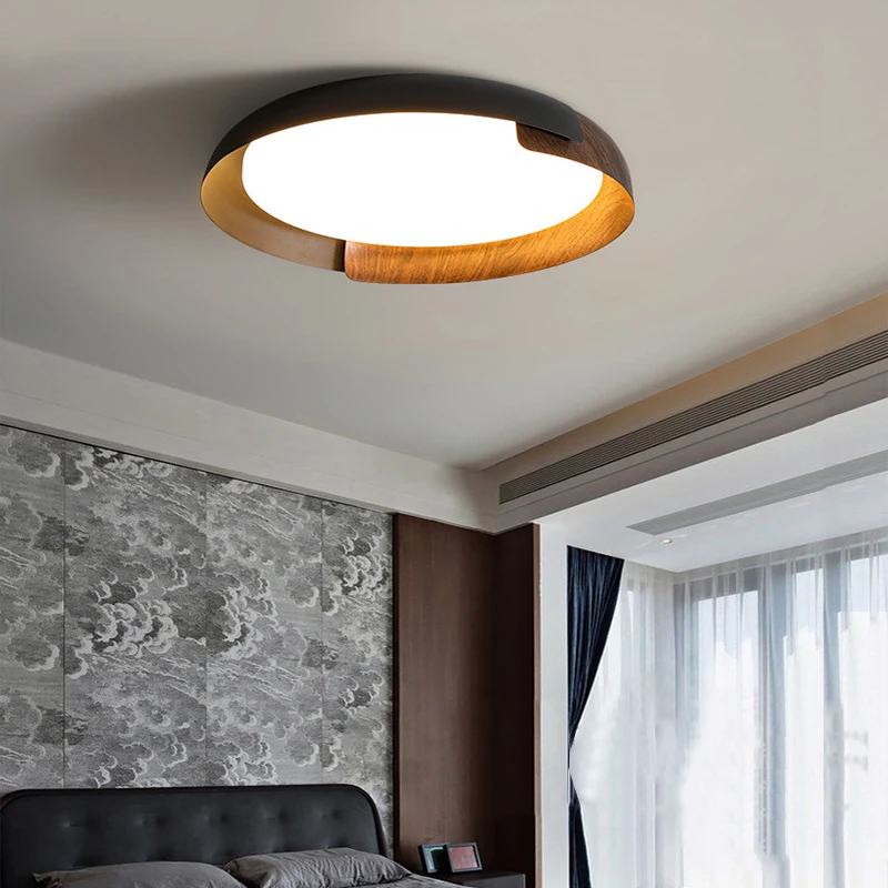 

Simple and modern log wabi-sabi wind Nordic ceiling light luxury room master bedroom lamp living room ceiling lamps