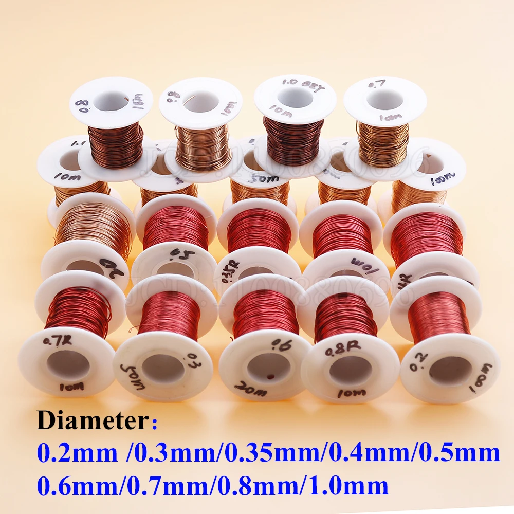 1 لفة الأسلاك النحاسية 0.2 ~ 1.0 مللي متر كابل الأسلاك النحاسية سلك المغناطيس الأسلاك المطلية بالنحاس سلك لف النحاس بالمينا